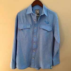 Mojo light blue fishing shirt, long sleeve